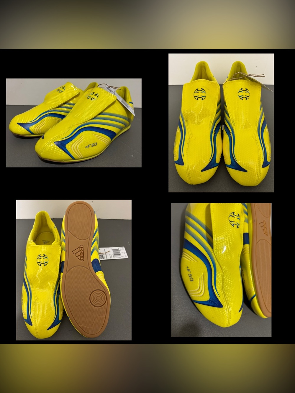 ADIDAS F50 TAEKWONDO WOMENS size 7.5 'BRIGHT YELLOW BRIGHT BLUE' NEW NO BOX!